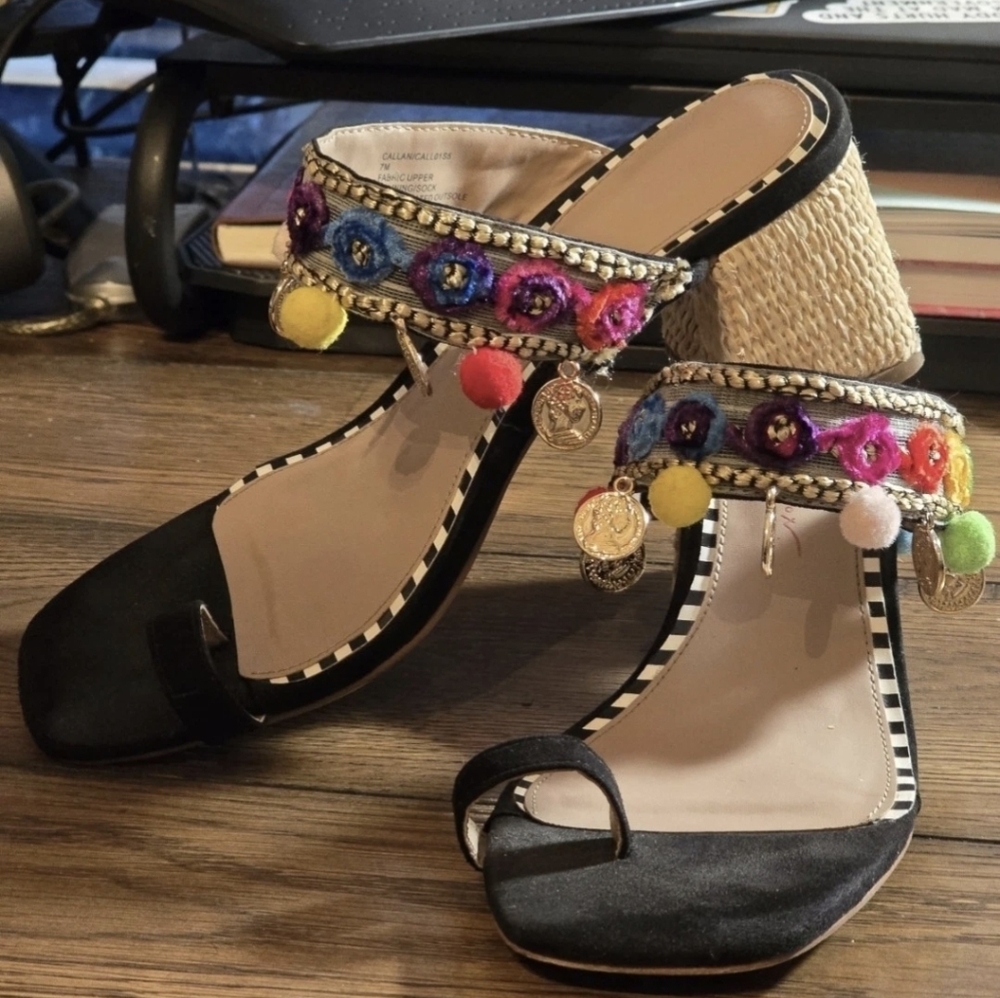 Betsey Johnson Boho Coin Sandals – Size 7M